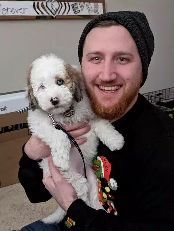 Waylon With Dobby On His First Day Home