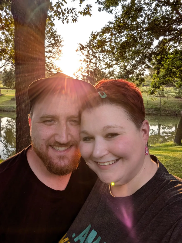 Sunset With Rhiannon By A Pond